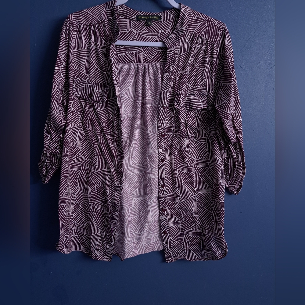Women's Purple Button Down Shirt